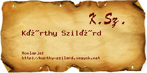 Kürthy Szilárd névjegykártya