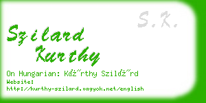 szilard kurthy business card